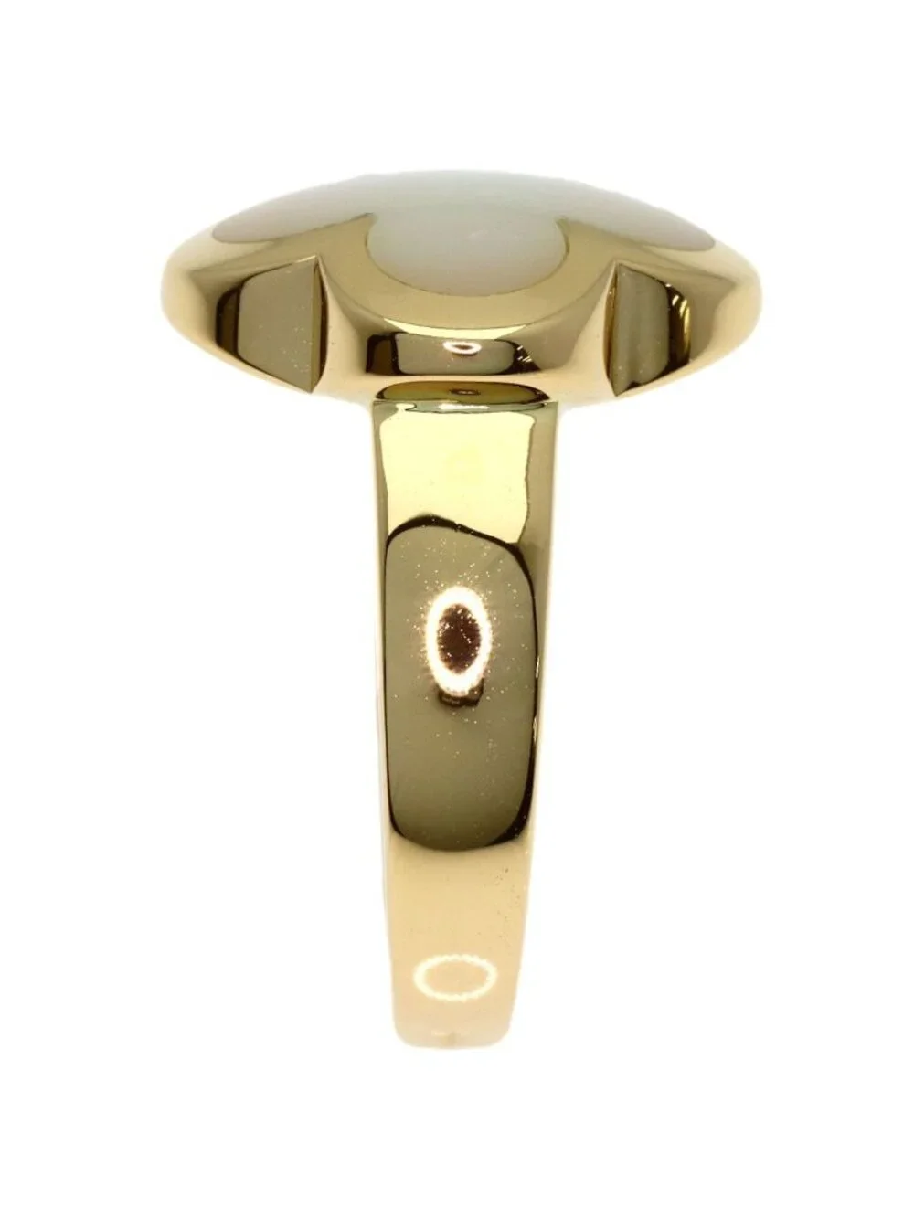 Van Cleef & Arpels Pure Alhambra Shell 50 Ring 18k Yellow Gold